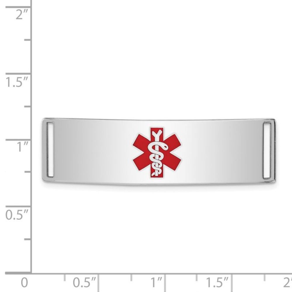 Kazi Luxury Sterling Silver Rhodium-Plated Medical Id Plate View 2